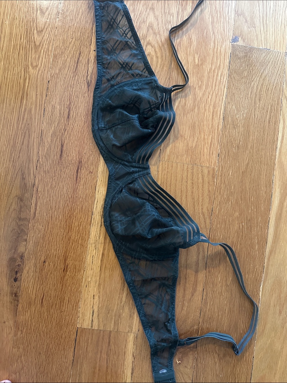 Adore Me Black Sheer Lace Underwire Bra
